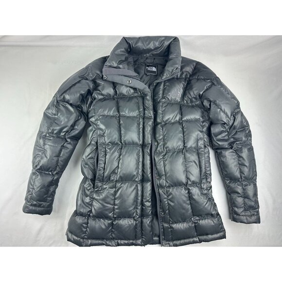 The North Face Womens 600 Down Zip Puffer Jacket Parka Coat Gray Small S - Picture 1 of 9